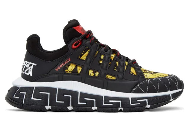 Versace Black and Yellow Trigreca Sneakers (DSU8094 D15TCG)