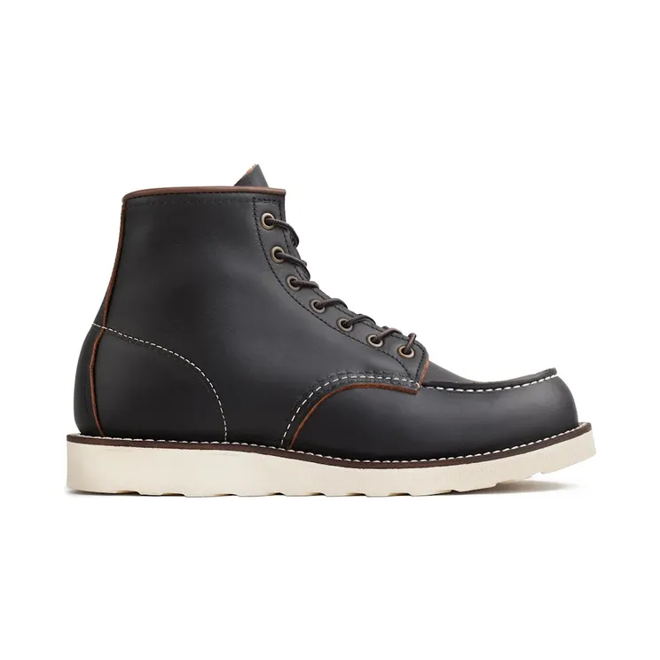 Red Wing Shoes Classic Moc 6-Inch Boot Heritage #8849 Black Prairie Leather (08849-BLACK)