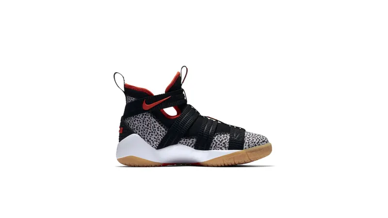 Nike LeBron Zoom Soldier 11 Safari (GS) Black/Team Orange-White-Atmosphere Grey (AJ5123-006)