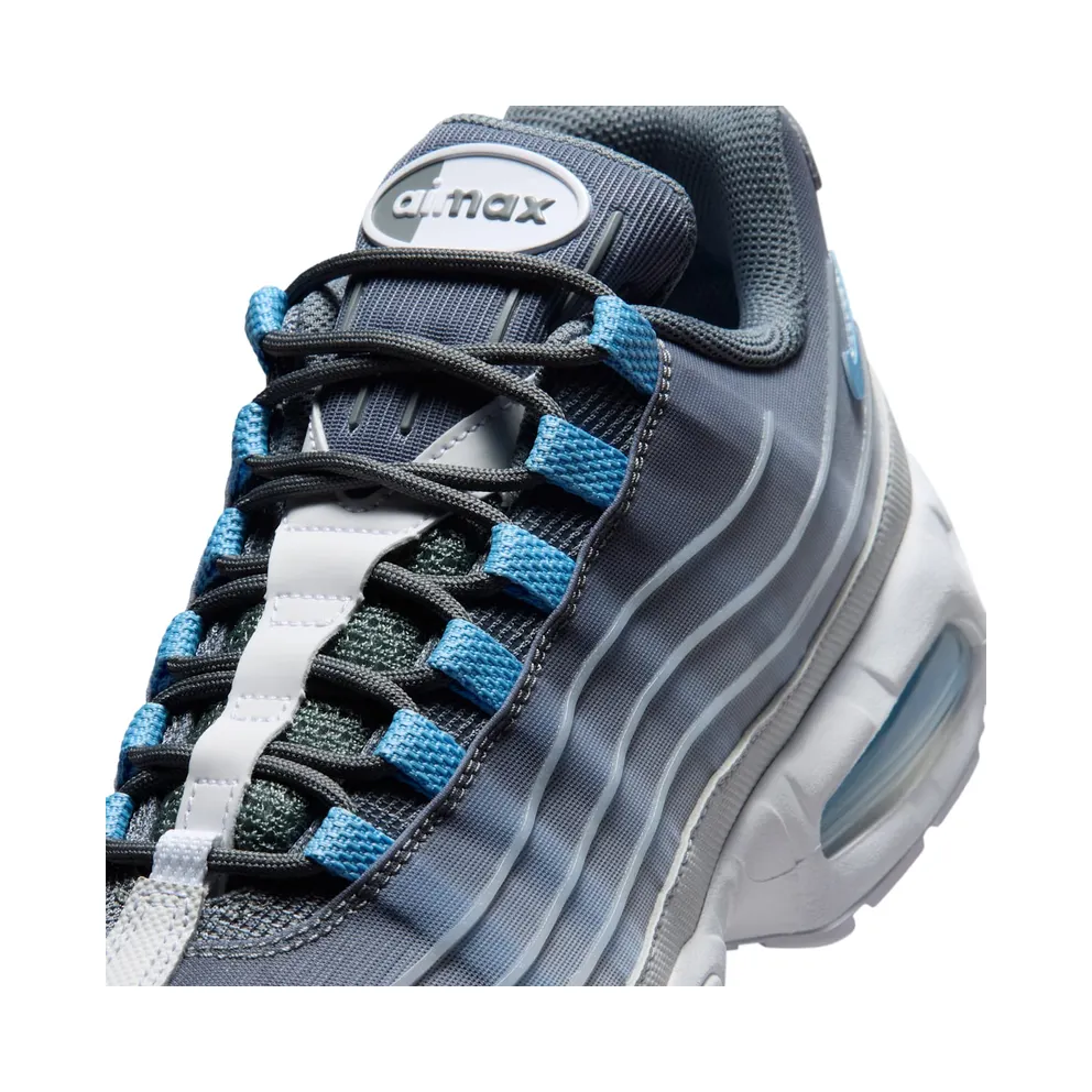 Nike Air Max 95 Big Bubble Tech “Smoke Grey / White / Black / Football Blue” (IH7853-003)