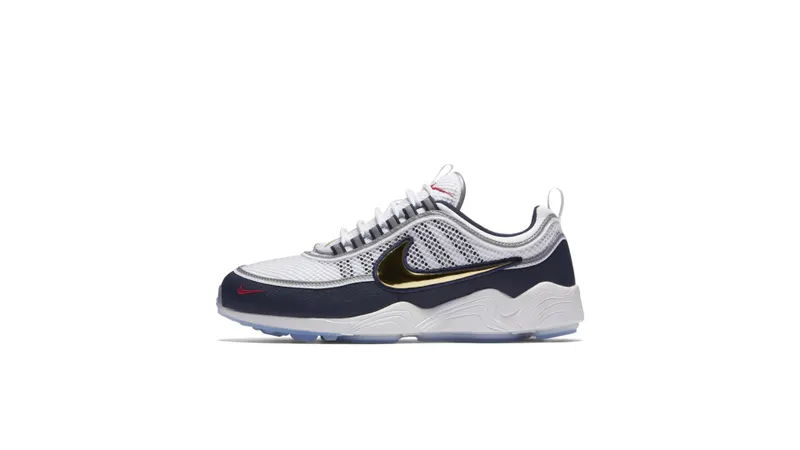 Nike Air Zoom Spiridon Olympic White/Metallic Gold-Obsidian-True Red (849776-174)