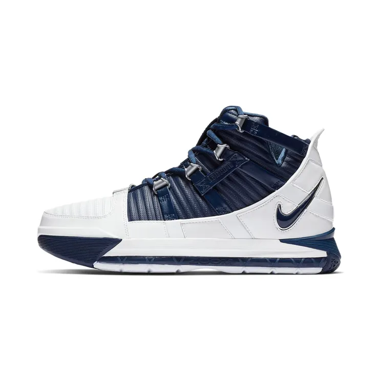 Nike LeBron 3 “White / Metallic Silver / Midnight Navy” (AO2434-103)