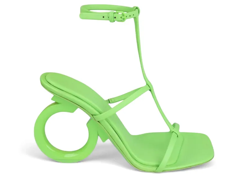 Ferragamo Elina X5 Gancini Logo Heels Green (01E779-763352-1C)
