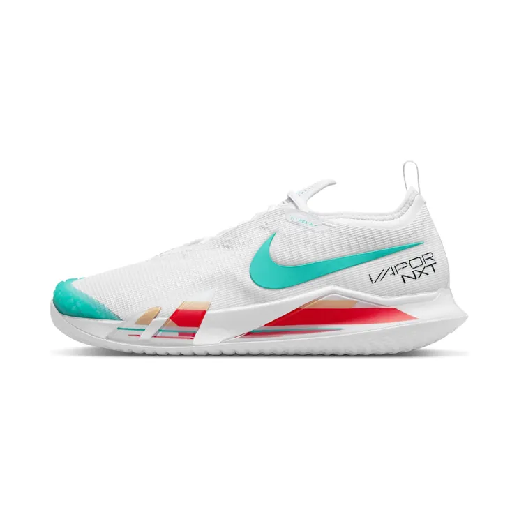 NikeCourt React Vapor Nxt Hardcourt “White / Habanero Red / Pomegranate / Washed Teal” (CV0724-136)