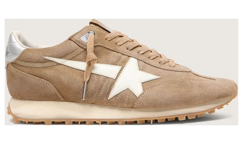 Golden Goose Men’S Marathon In Tobacco Suede With White Star (GMF01071.F008445.55777)