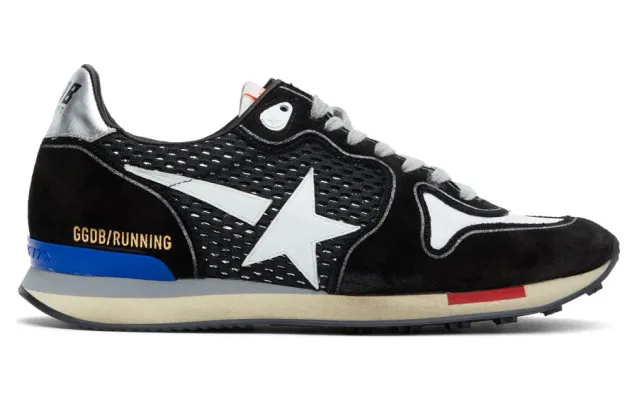 Golden Goose Black and Silver Running Sneakers (GMF00125.F000405.9017)