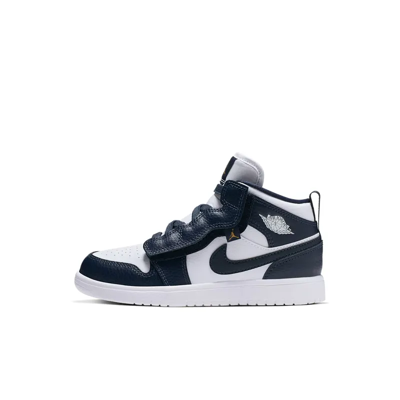 Jordan 1 Mid Alt White Metallic Gold Obsidian (PS) (AR6351-174)