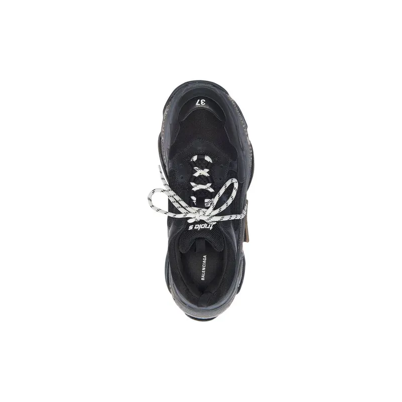 Balenciaga Triple S Clear Sole Double Black (W) (544351W2FB11000)