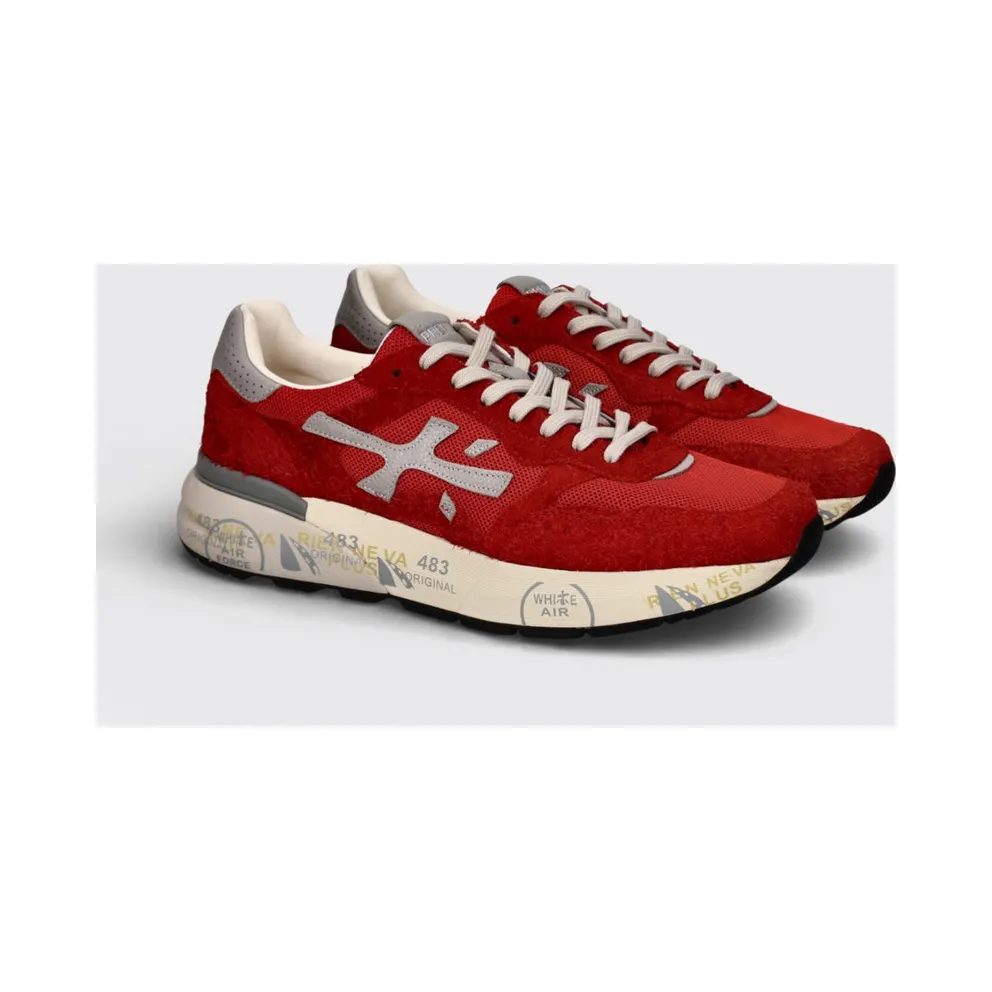 Premiata Mick Used Suede and Mesh Red (MICK018270)