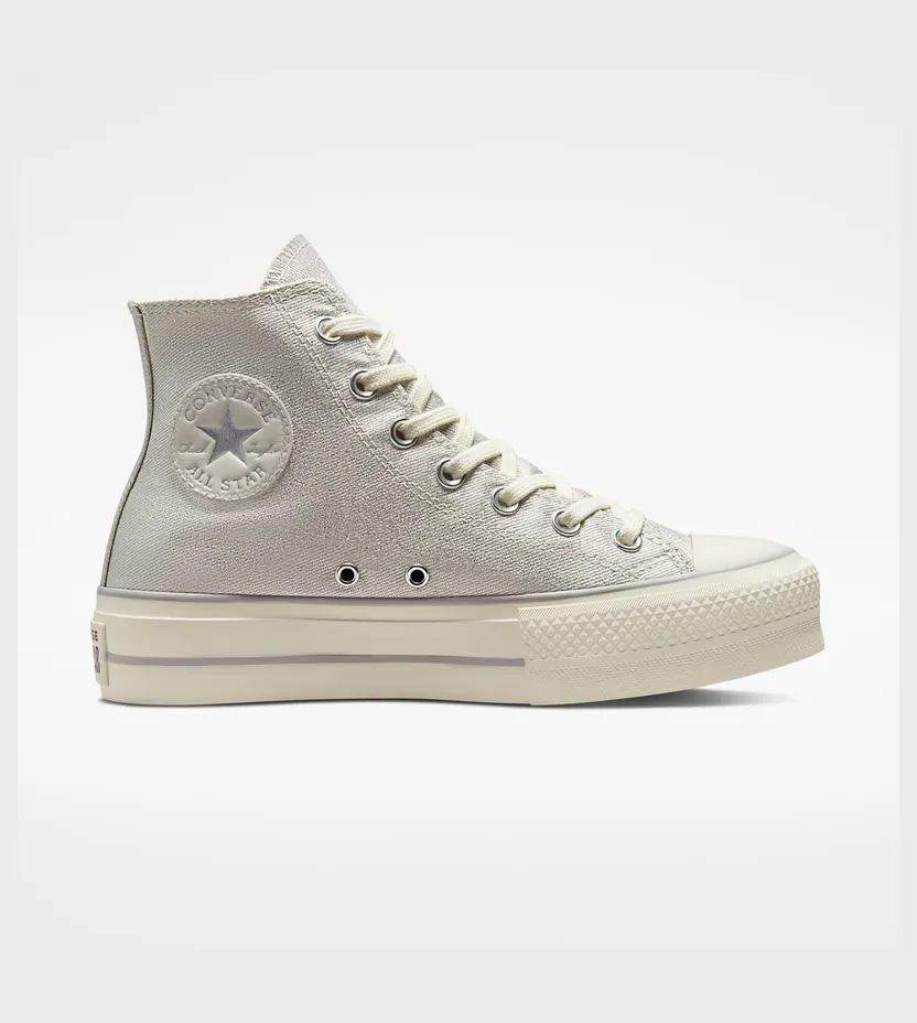 Converse Digital Powder Platform Chuck Taylor All Star High Top Pure Silver/pure Silver/egret (571082C)