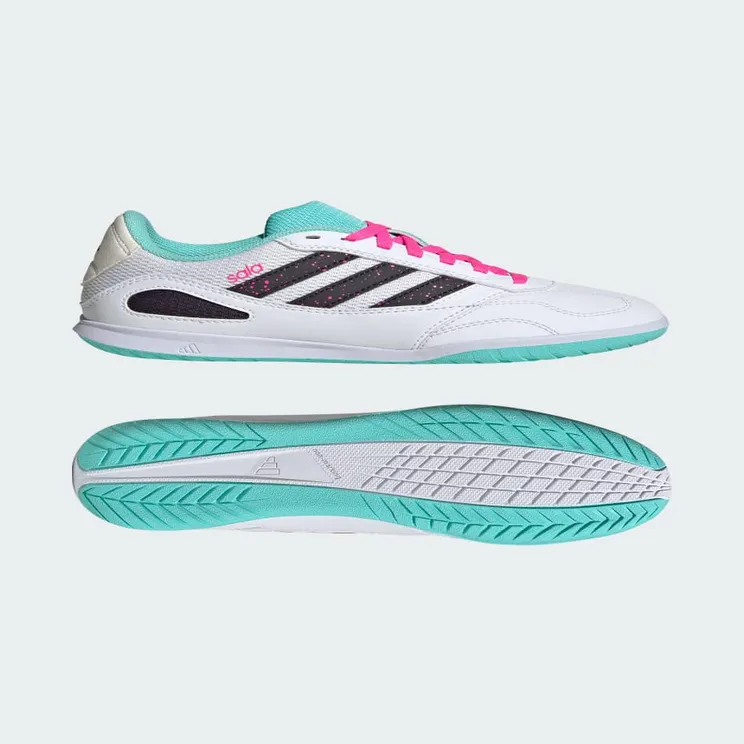 adidas Super Sala Competition 3 Indoor Boots Kids “Cloud White / Aurora Black / Flash Aqua” (JR5400)