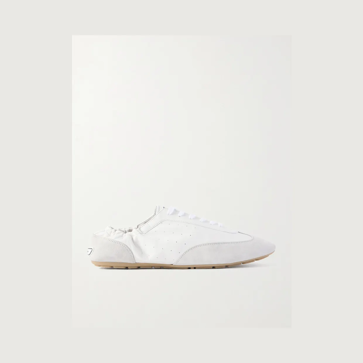 Saint Laurent Lewis Suede and Full-Grain Leather Sneakers White (862568AAGB9)