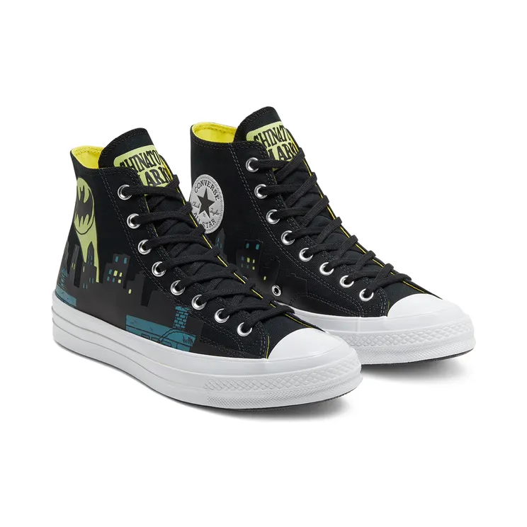 Converse DC Comics x Chinatown Market x Chuck 70 High ‘Gotham City – Glow In The Dark’ Black/Blazing Yellow/White (167511C)