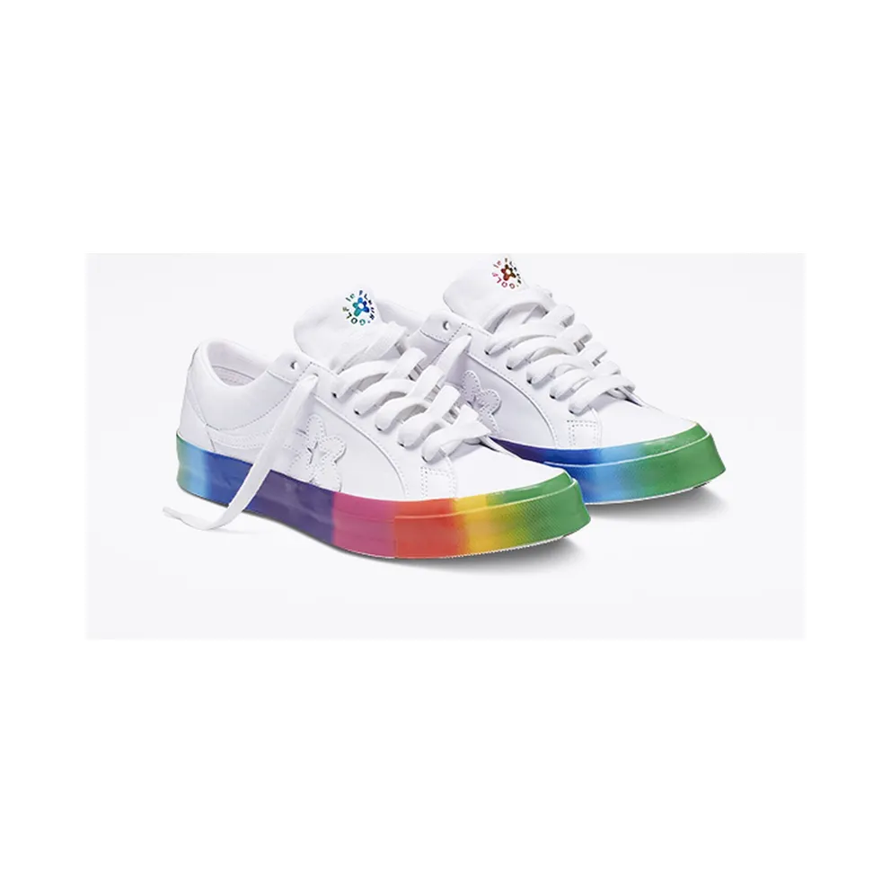 Converse One Star Ox Golf Le Fleur Rainbow Sole White/White-Multi (166409C)