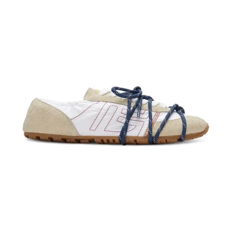 Balmain Racer 45 aus Nylon und Wildleder – Nude (HN1VI765TNYC)
