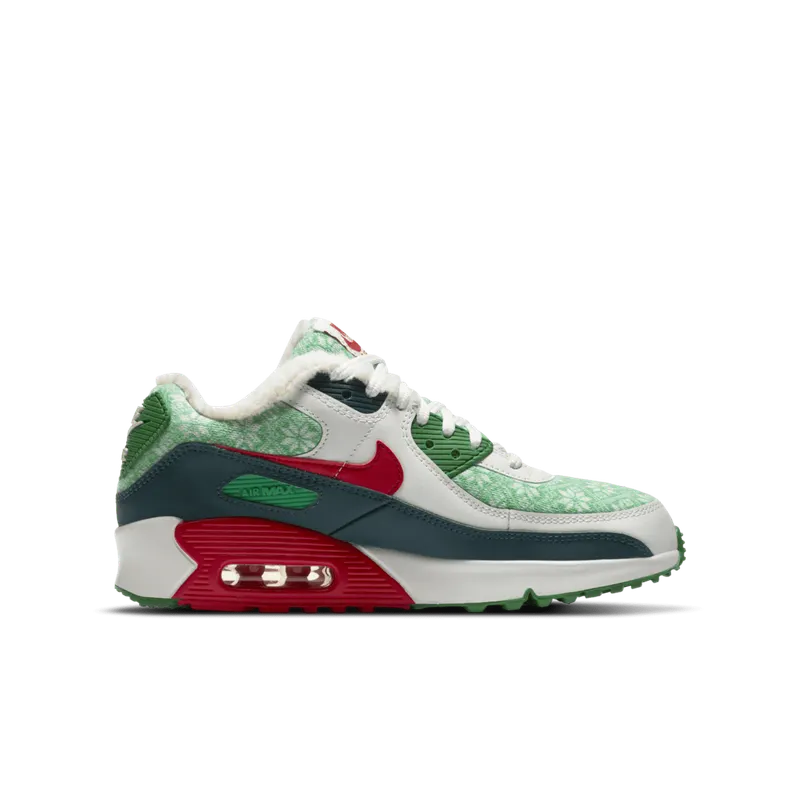 Nike Air Max 90 SE Christmas (GS) White/Dark Atomic Teal/Lucky Green (DC1621-100)