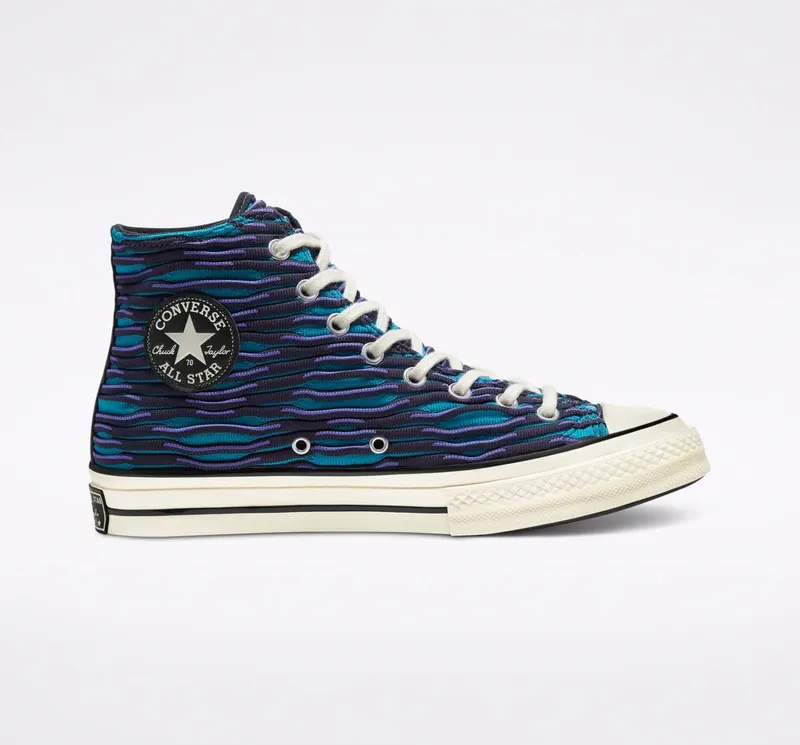 Converse Blue & Purple Wavy Knit Chuck 70 High (168757C)
