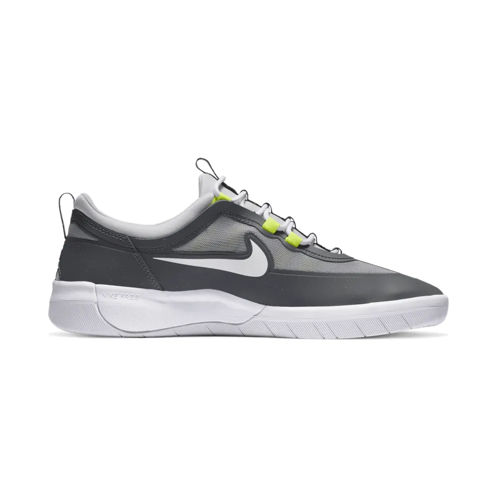 Nike SB Nyjah Free 2 Grey Neon Smoke Grey/Light Solar Flare Heather-Photon Dust-White (BV2078-003)
