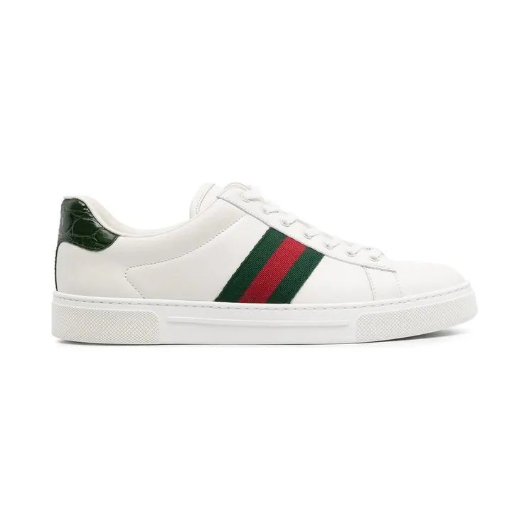Gucci Ace Striped Reptile-effect “White” (757943 AACAG 9055)