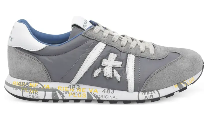 Premiata Lucy suède sneakers met logo – Grijs (LUCY7526)
