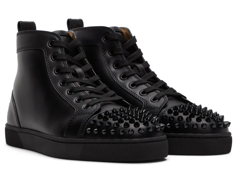 Christian Louboutin Black Lou Spikes High-Top Sneakers (1151061) (4)