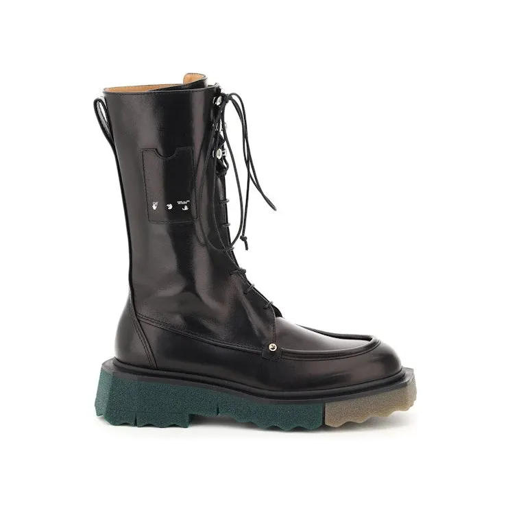 OFF-WHITE Sponge Combat Boot Black Green (OWIE009S21LEA0011000)