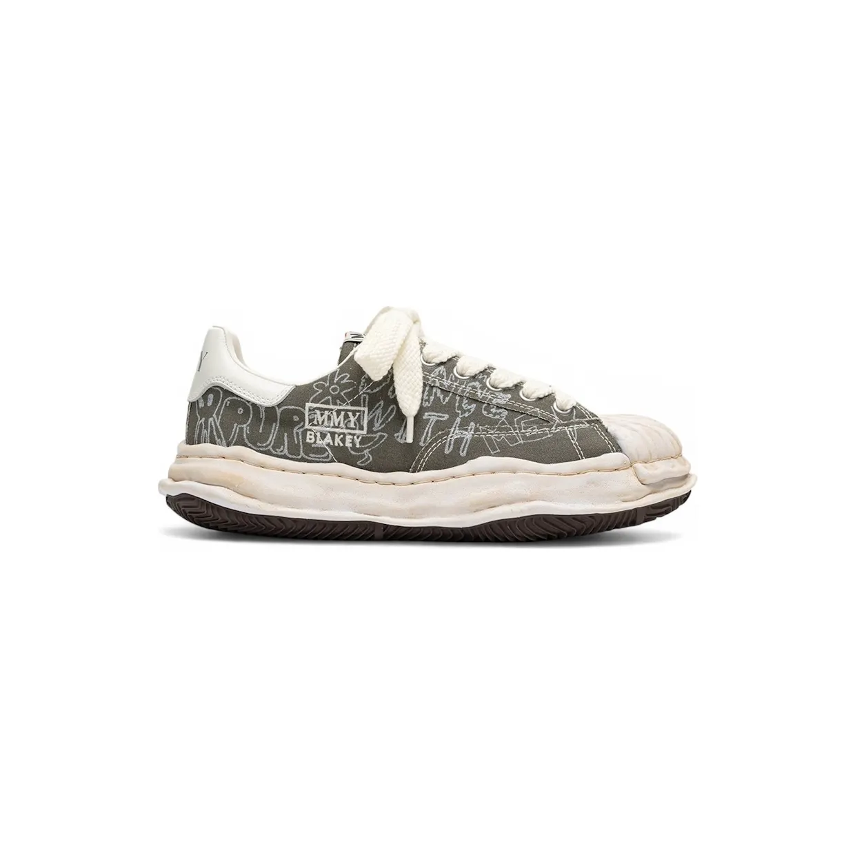 Maison Mihara Yasuhiro Blakey OG Sole Low Graffiti Printed Green (A16FW730-GREEN)