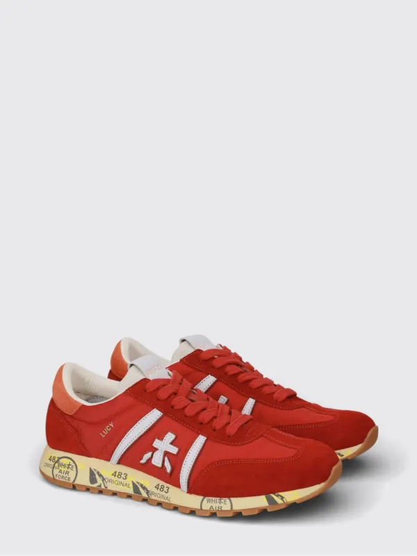 Premiata Lucy Suede and Nylon Sneakers Red (LUCYD8142)
