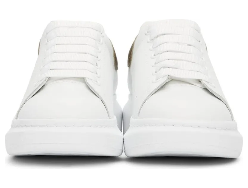 Alexander McQueen White & Gold Oversized Sneakers (586204WIBNR) (2)