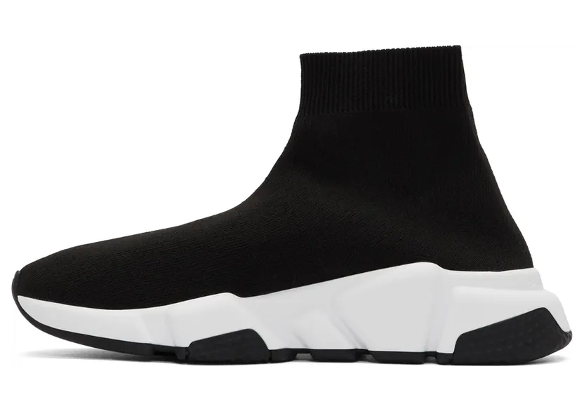 Balenciaga Black & White Speed Sneakers (587280-W05G9) (3)