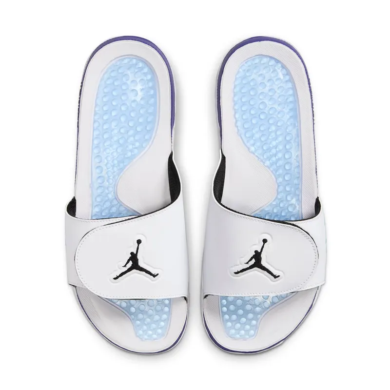 Jordan Hydro 5 Retro Slide “White New Emerald Grape Ice Black” (555501-103)