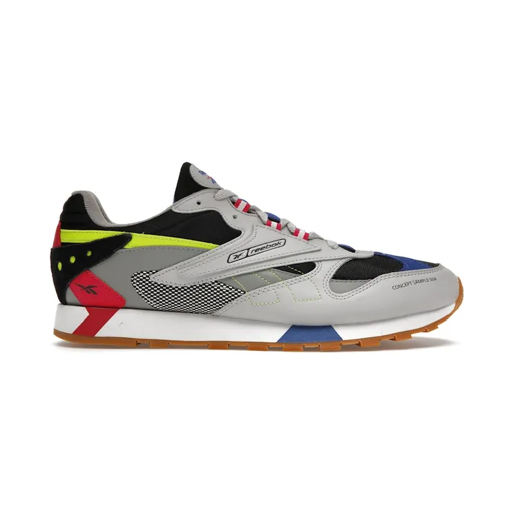 Reebok Classic Leather ATI 90s Grey Skull Grey/Black-Pink-Lime (Other Brands Reebok)