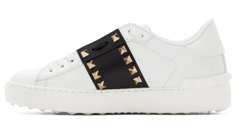 Valentino Garavani White & Pink Rockstud Untitled Sneakers (WW0S0A01ZTN) (3)