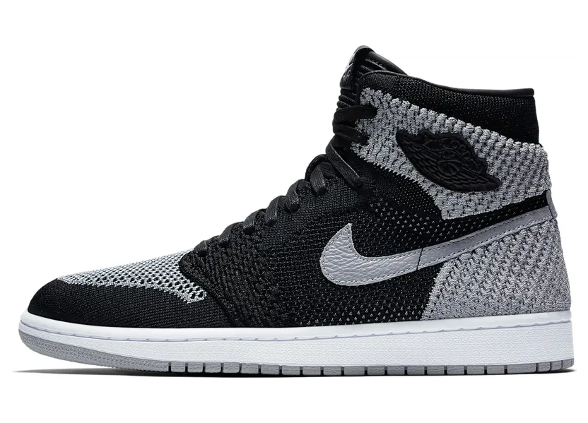 Jordan 1 Retro High Flyknit Shadow “Black / White / Wolf Grey” (919704-003)