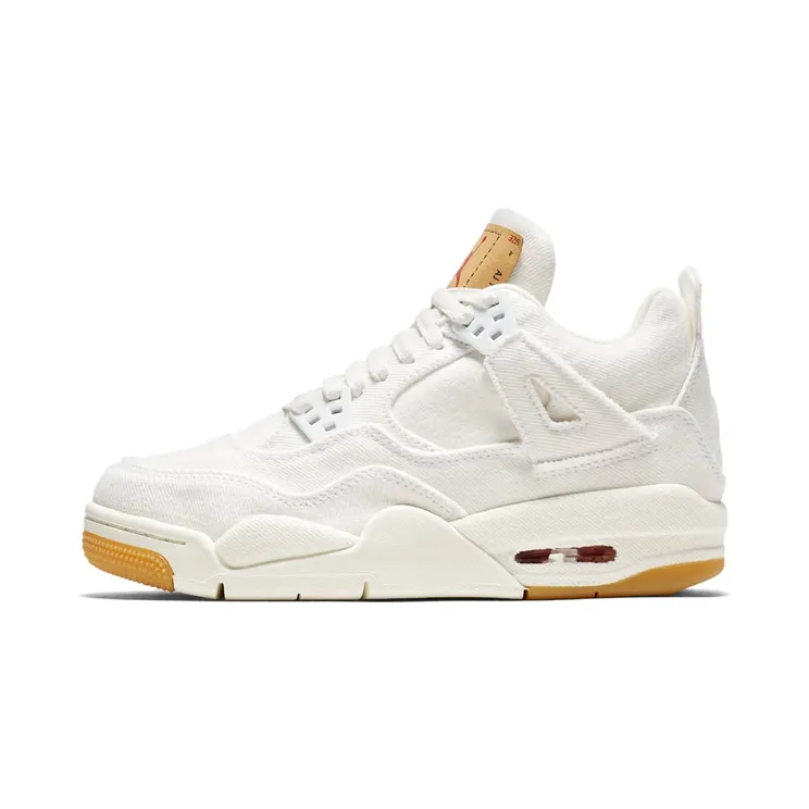 Jordan 4 Retro Levi’s White (GS) – “White / White / White” (Levi’s Tag)