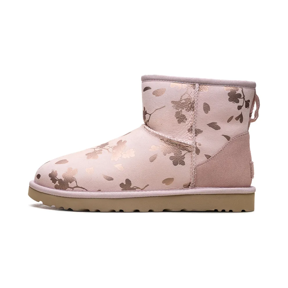 Ugg Classic Mini “Floral Foil Pink Red Fleece Lined” (1118163-SLPN)