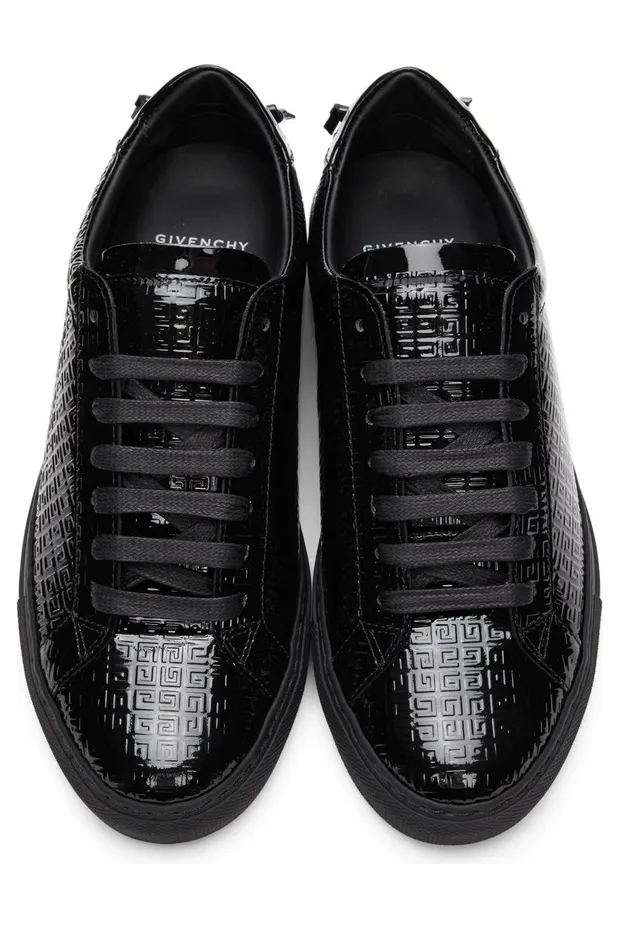 Givenchy Black 4G Patent Leather Urban Street Low Sneakers (BE0003E17W) (5)