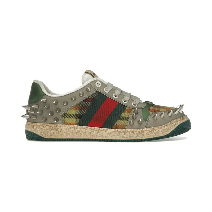 Gucci Screener GG Leather Beige Metallic Silver Green (722613 FAAYN 8556)