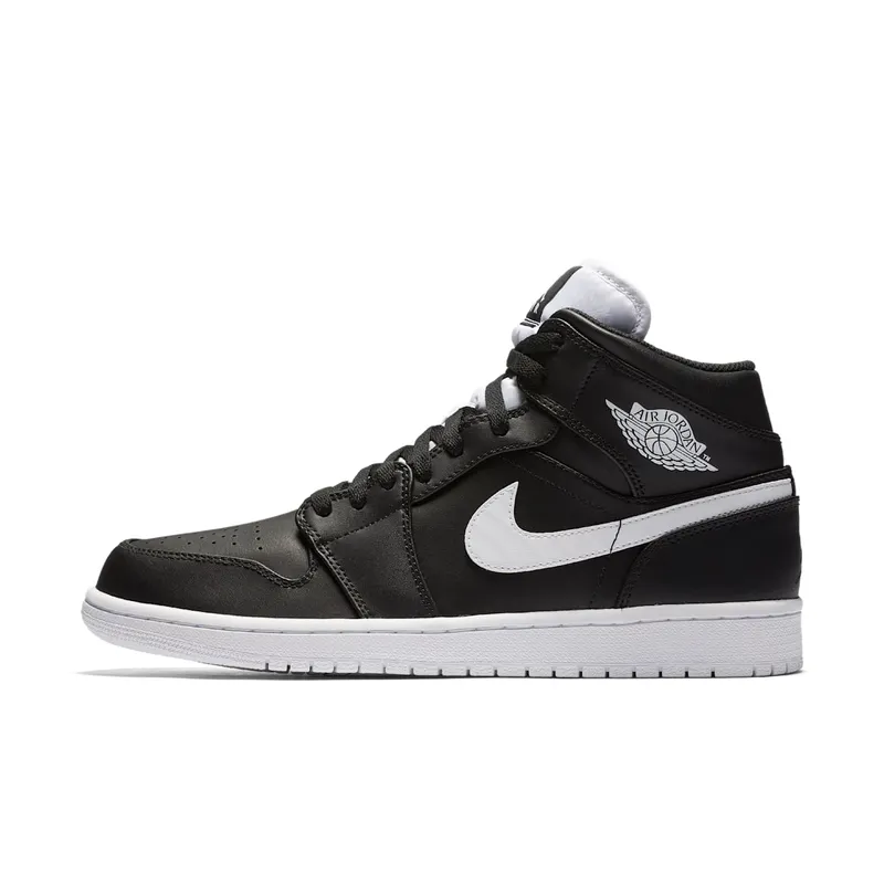 Jordan 1 Retro Mid Black White Black/White-White (554724-038)