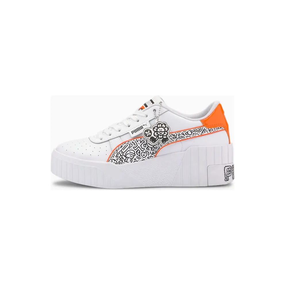 Puma Cali Wedge Mr. Doodle (W) Puma White/Puma Black-Dragon Fire (374210-01)