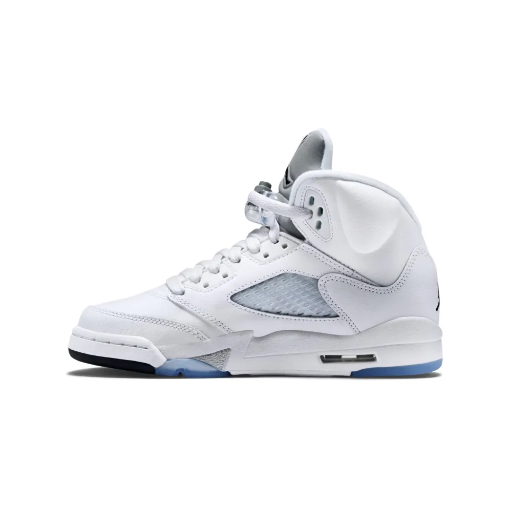 Jordan 5 Retro Metallic White 2015 (GS) White/Black-Metallic Silver (440888-130)