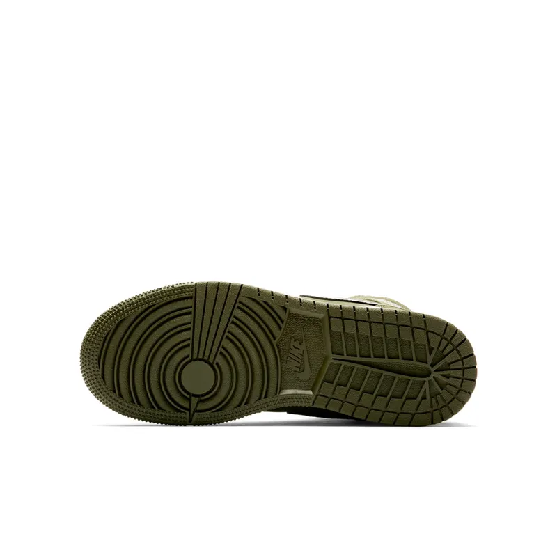 Jordan 1 Mid Olive Canvas Black (GS) Olive Canvas/Black-White (554725-301)
