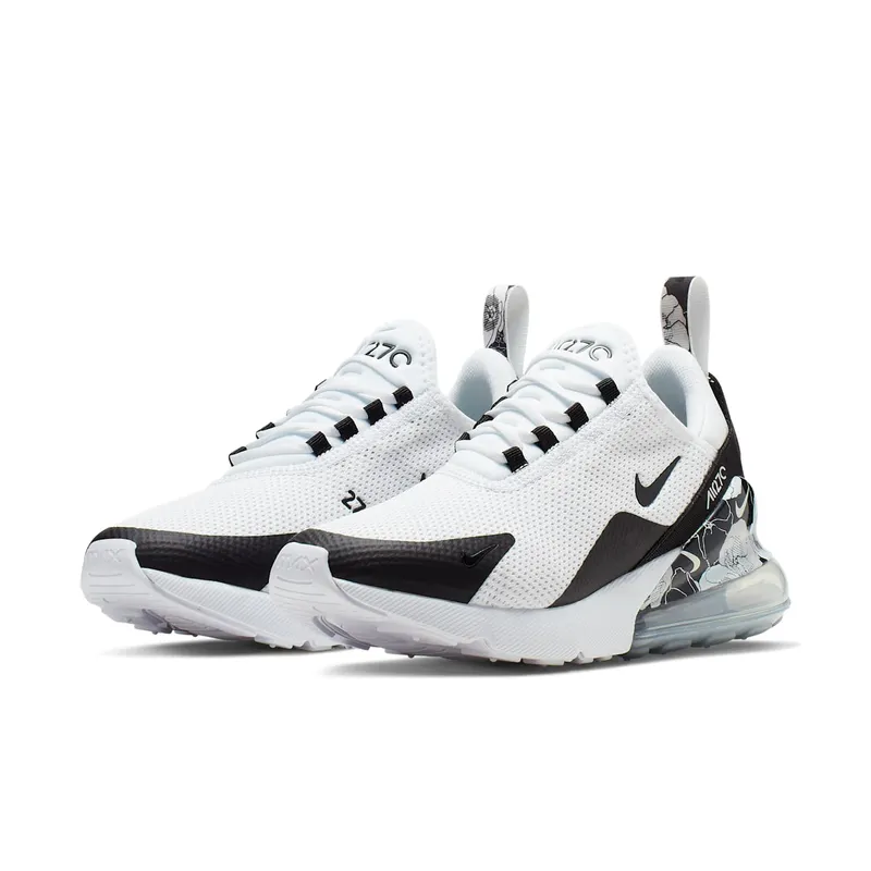 Nike Air Max 270 Floral White Black (W) White/Black-Metallic Silver (AR0499-100)