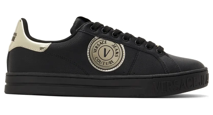 Versace Jeans Couture Black 88 V-Emblem Court Sneakers (E72YA3SK1 EZP098)
