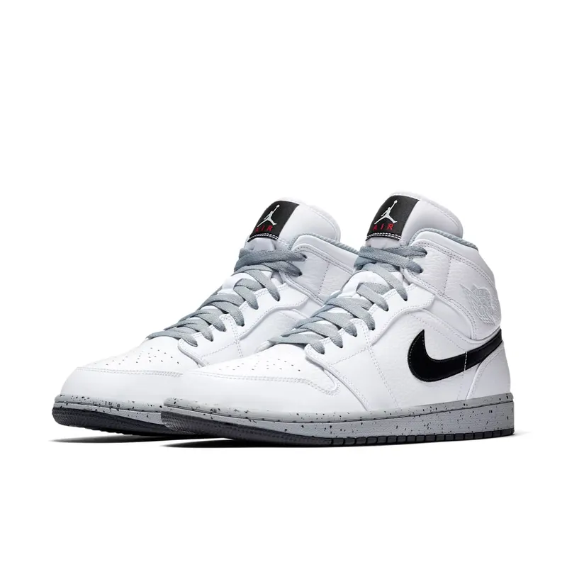 Jordan 1 Mid White Cement White/Black-Wolf Grey (554724-115)