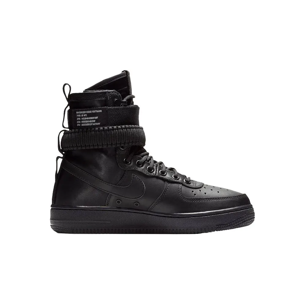 Nike Air Force 1 Triple Black Leather (W) Black/Black-Black (857872-005)