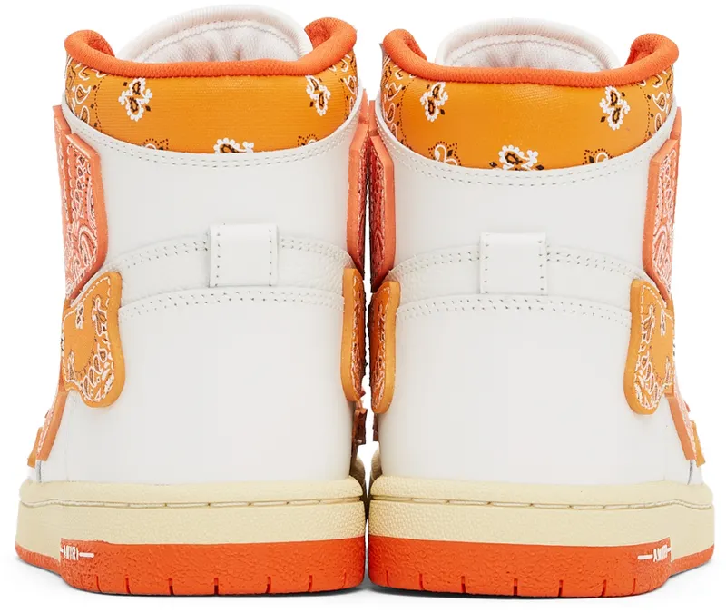 AMIRI White & Orange Skel Top Hi Bandana (PS22MFS016-665)