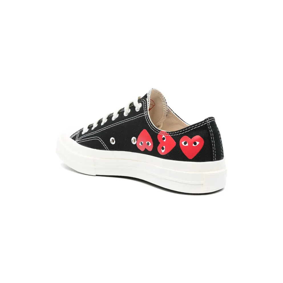 Converse X Comme Des GarÇons Play X Converse Chuck 70 Low Multi Heart “Black/Red” (AZ-K126-001 BLACK)