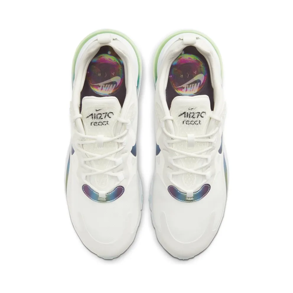 Nike Air Max 270 React Bubble Pack White Summit White/Multi-Color-Platinum Tint (CT5064-100)