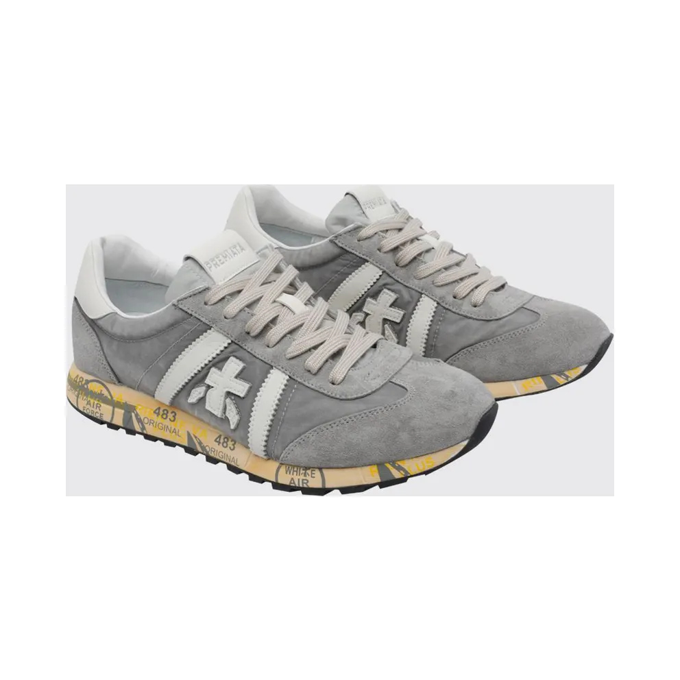 Premiata Lucy Cotton Twill and Nylon Sneakers Grey (LUCY8187)